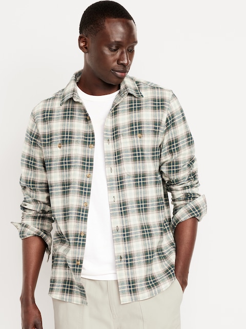 Plaid Flannel Pocket Shirt