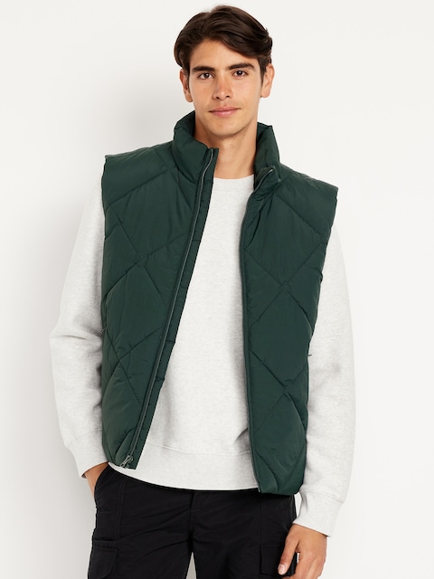 Water-Resistant Frost-Free Quilted Vest - Green