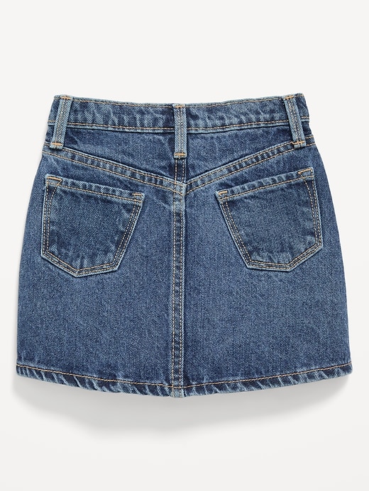 View large product image 2 of 2. High-Waisted Embroidered Stars Jean Skirt for Toddler Girls