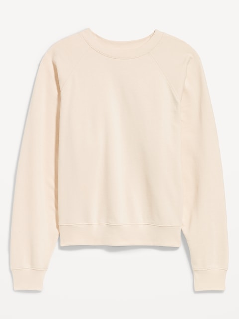 Chandail en coton ouaté surdimensionné à manches raglan PurConfort - Beige