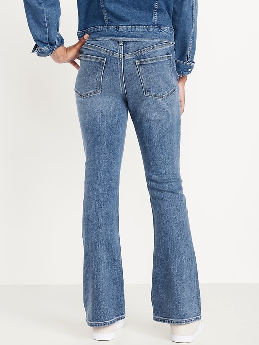 Voir une image plus grande du produit 2 de 4. Jean évasé clouté à taille haute pour fille
