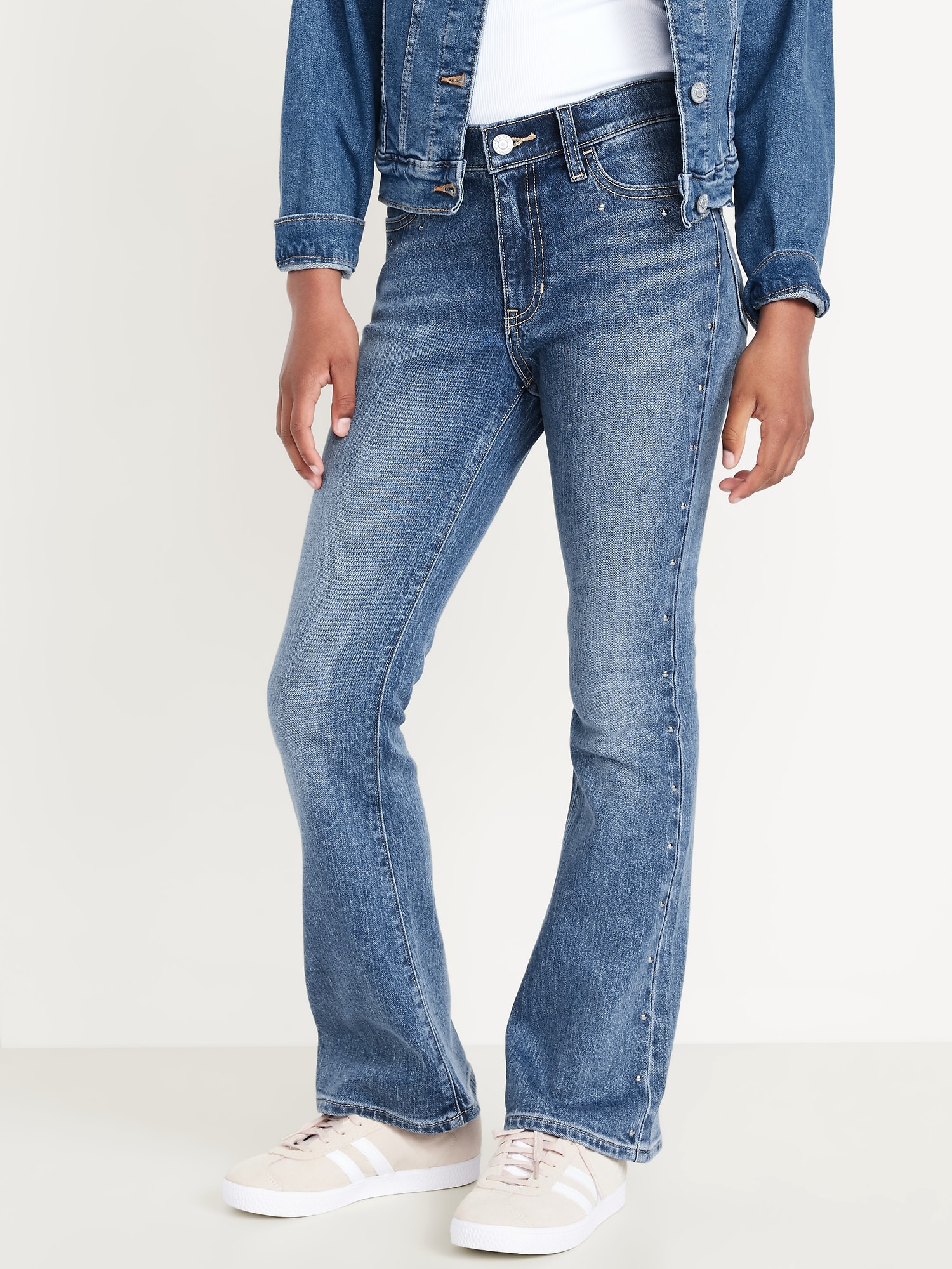 High-Waisted Studded Flare-Leg Jeans for Girls