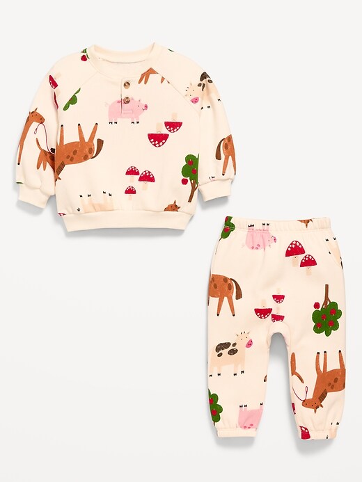 View large product image 2 of 2. Printed Henley Sweatshirt and Sweatpants Set for Baby