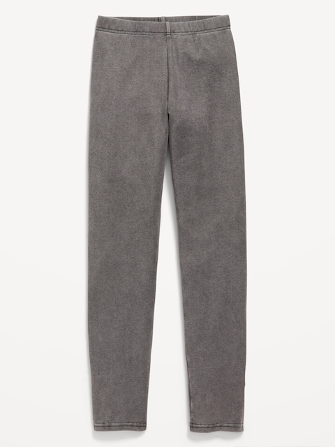 Legging en simili denim pour fille - Fini Gris