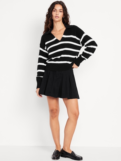 High-Waisted Pleated Mini Skirt