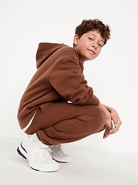 L'image numéro 2 présente Pantalon de jogging coupe généreuse en coton ouaté pour garçon
