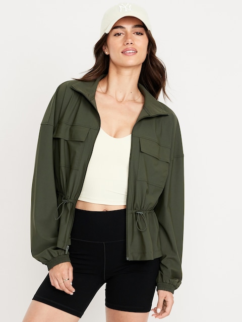 SleekTech Oversized Cinched-Waist Jacket