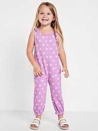 Image number 1 showing, Sleeveless Jacquard-Knit Jumpsuit for Toddler Girls