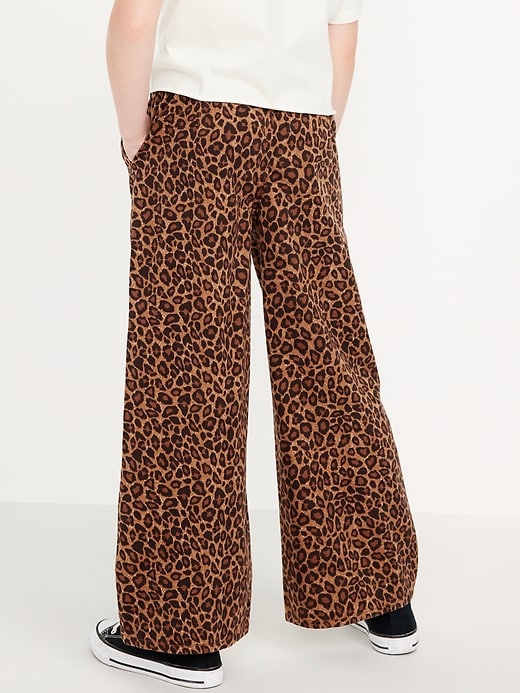 View large product image 2 of 4. Printed High-Waisted Baggy Wide-Leg Pull-On Pants for Girls