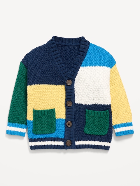 Color-Block Cardigan Sweater for Baby - Blue