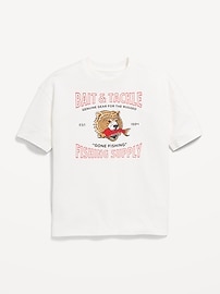 L'image numéro 2 présente T-shirt surdimensionné à manches courtes et à imprimé pour garçon