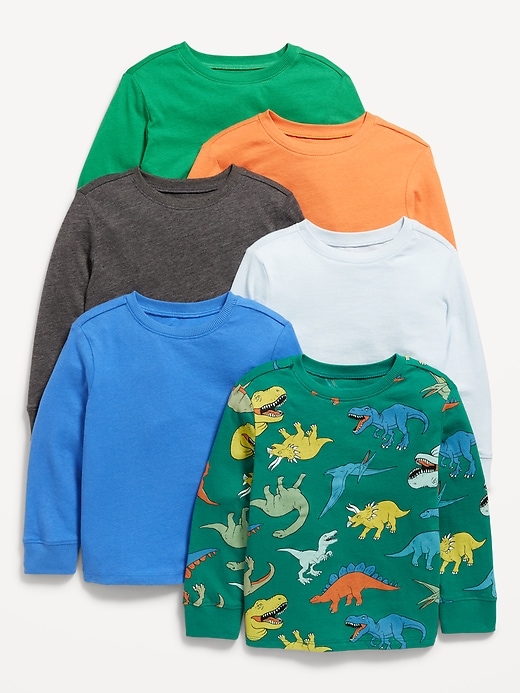 View large product image 1 of 1. Long-Sleeve T-Shirt 6-Pack for Toddler Boys