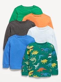 Image number 1 showing, Long-Sleeve T-Shirt 6-Pack for Toddler Boys