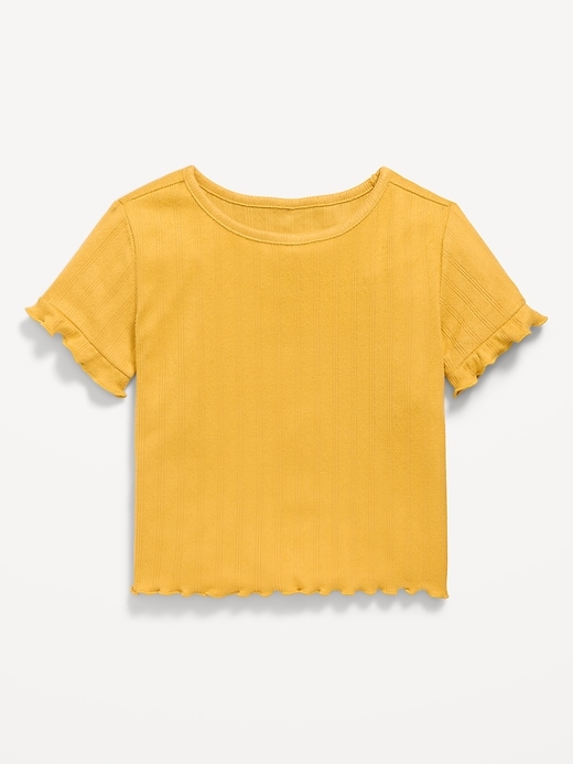 View large product image 1 of 1. Short-Sleeve Pointelle-Knit Top for Toddler Girls