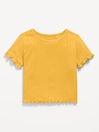 Image number 1 showing, Short-Sleeve Pointelle-Knit Top for Toddler Girls