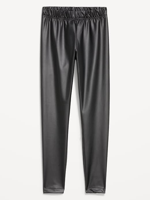 Image number 3 showing, High-Waisted Faux-Leather Fashion Ankle Leggings
