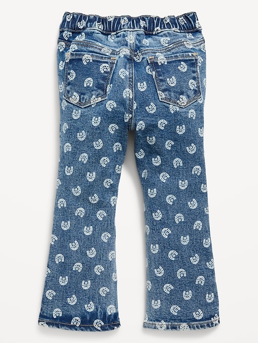 Image number 2 showing, Printed Pull-On Flare Jeans for Toddler Girls