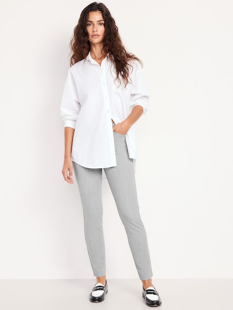 High-Waisted Pixie Skinny Ankle Pants - Light Gray