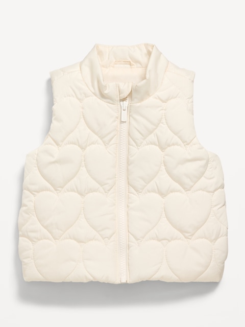 Water-Resistant Quilted Puffer Vest for Baby - White