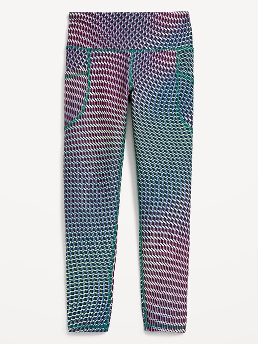 View large product image 2 of 3. High-Waisted PowerSoft 7/8-Length Side-Pocket Leggings for Girls
