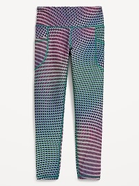 View large product image 4 of 5. High-Waisted PowerSoft 7/8-Length Side-Pocket Leggings for Girls