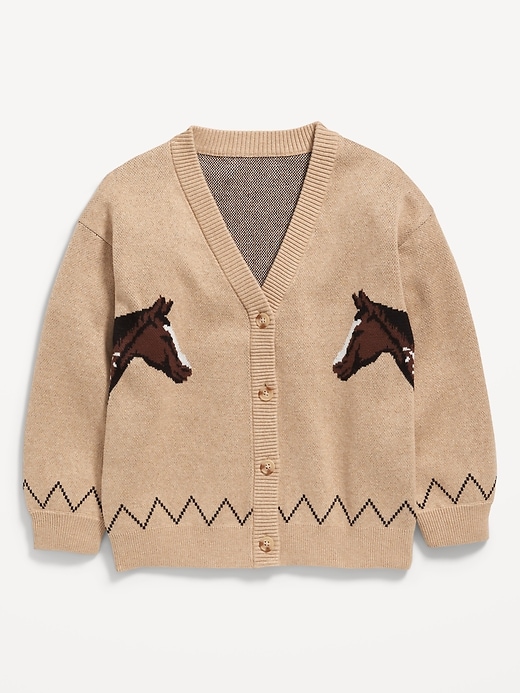 Voir une image plus grande du produit 2 de 3. Cardigan détendu à manches longues pour fille