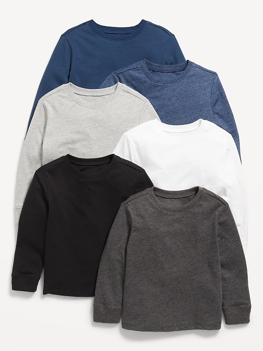 View large product image 1 of 2. Long-Sleeve T-Shirt 6-Pack for Toddler Boys