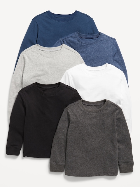 Long-Sleeve T-Shirt 6-Pack for Toddler Boys - Blues