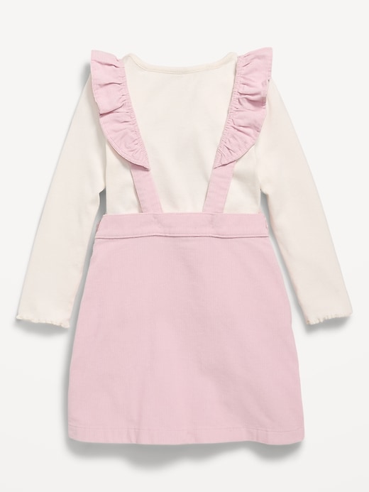 Voir une image plus grande du produit 2 de 2. Ensemble de robe en velours côtelé et t-shirt à manches longues pour toute-petite fille