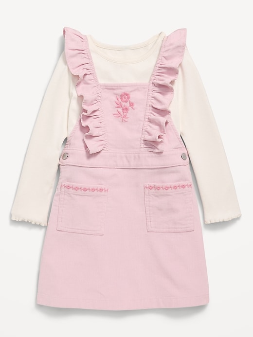 Voir une image plus grande du produit 1 de 2. Ensemble de robe en velours côtelé et t-shirt à manches longues pour toute-petite fille