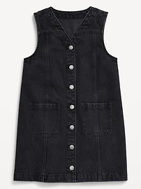 View large product image 3 of 3. Sleeveless Pocket Jean Dress for Girls