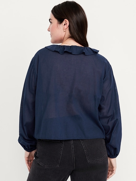 Image number 4 showing, Tie-Front Ruffle Top