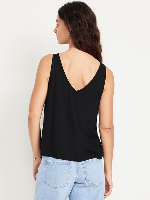 Image number 2 showing, Sleeveless V-Neck Crepe Top