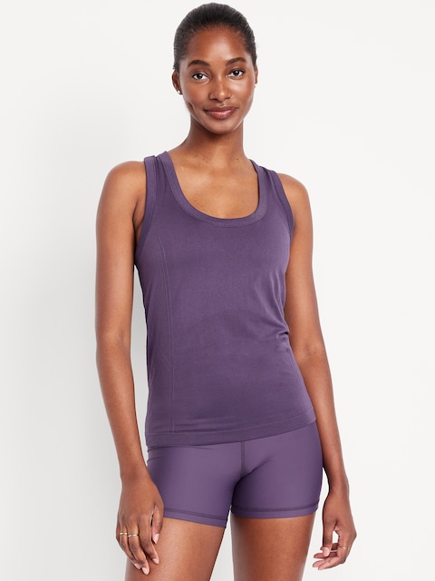 Fluid Seamless Fitted Tank Top - Purple Maxine