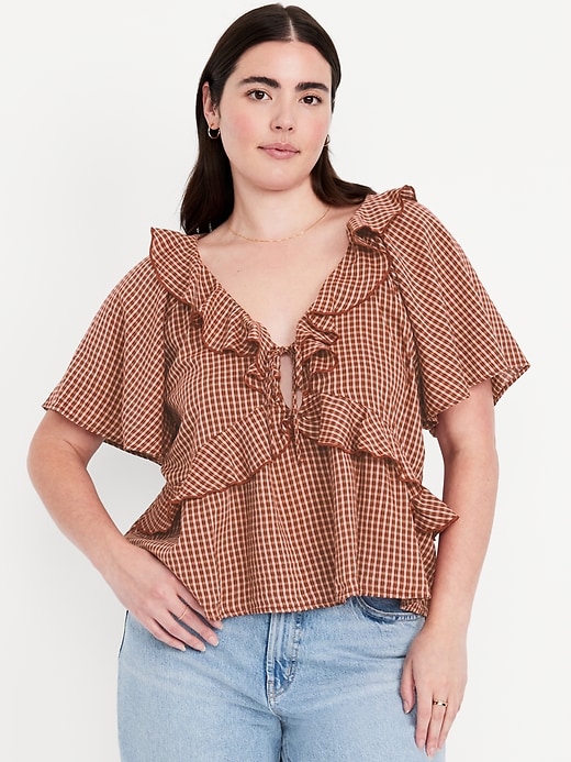 Image number 5 showing, Ruffle V-Neck Top
