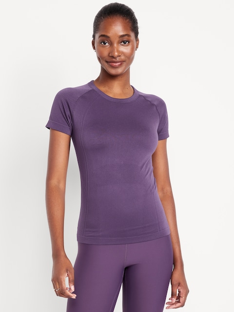 Fluid Seamless Fitted T-Shirt - Purple Maxine