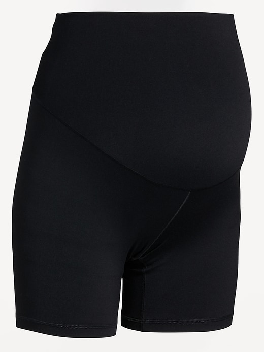 Image number 1 showing, Maternity Full Panel StudioSmooth Biker Shorts -- 6-inch inseam