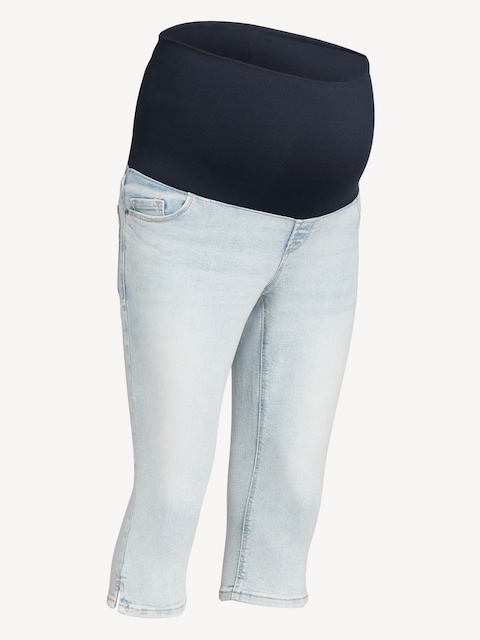 Maternity Rollover-Panel Rockstar Slim Capri Jeans