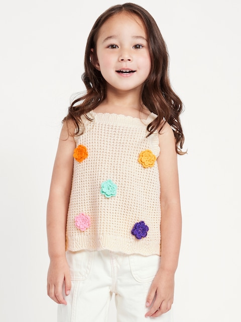 Camisole en tricot côtelé avec motif appliqué pour toute-petite fille