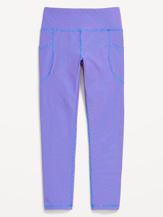 View large product image 1 of 6. High-Waisted PowerSoft Ribbed Performance 7/8 Leggings for Girls