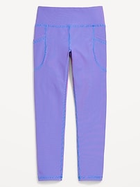 View large product image 5 of 6. High-Waisted PowerSoft Ribbed Performance 7/8 Leggings for Girls