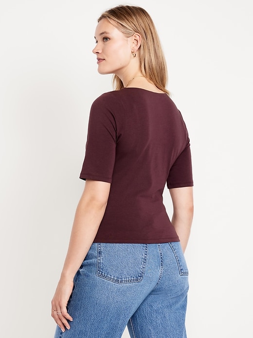 Image number 4 showing, Double-Layer Scoop-Neck T-Shirt