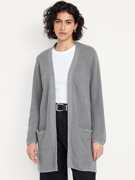 L'image numéro 1 présente Cardigan long sans boutons