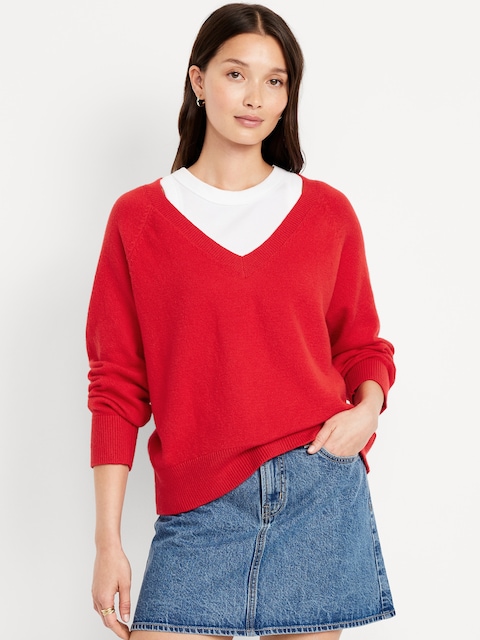 SoSoft Loose V-Neck Sweater - Fan The Flames