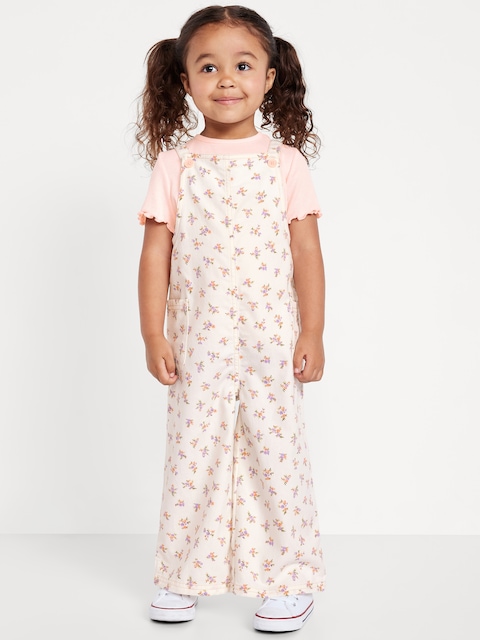 Ensemble t-shirt à manches courtes et combinaison pour toute-petite fille