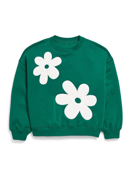 View large product image 2 of 2. Oversized Graphic Tunic Sweatshirt for Girls