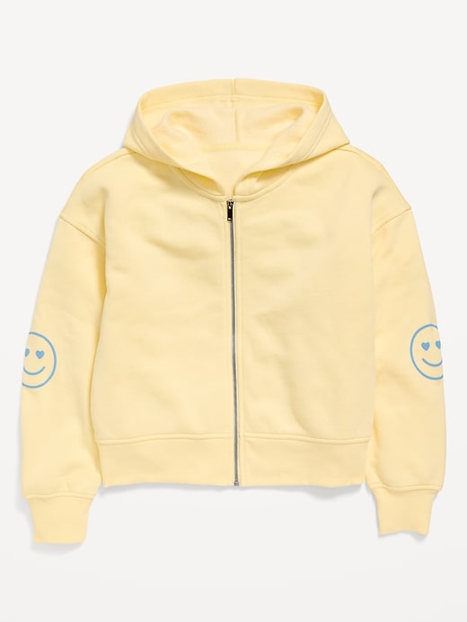 View large product image 2 of 3. Favorite Fleece Printed Zip-Front Hoodie for Girls