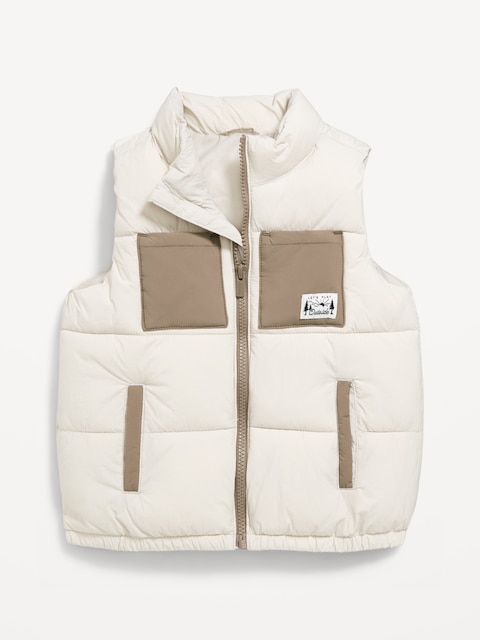 Gilet matelassé à poche pour tout-petit garçon - Bleu