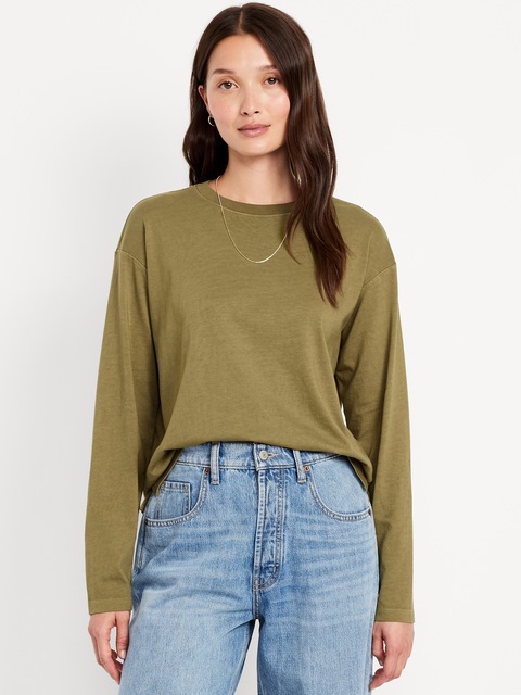 T-shirt ras du cou rétro pour femme