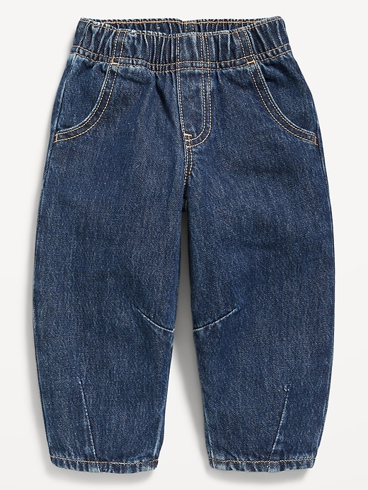 View large product image 1 of 2. Pull-On Baggy Barrel-Leg Jeans for Toddler Girls